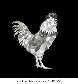 Rooster animal triangle silver
