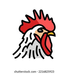 rooster animal zoo color icon vector. rooster animal zoo sign. isolated symbol illustration