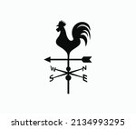 Rooster with arrow illustration vector, Chicken farm logo design.