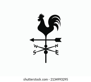 Rooster with arrow illustration vector, Chicken farm logo design.