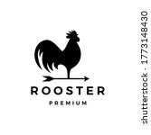 rooster arrow weathervane logo vector icon illustration