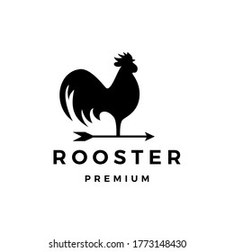 rooster arrow weathervane logo vector icon illustration