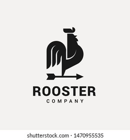 Rooster with Arrows logo vector in isolated white background