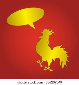 Rooster Bird Sign Asian Horoscope Flat Vector Illustration