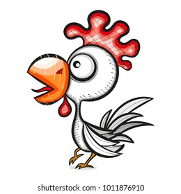 rooster bird vector illustration flat style profile side silhouette