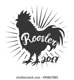 rooster bird vector silhouette word object art