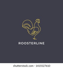 Rooster black gold logo vector