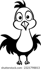 Rooster black outlines vector illustration
