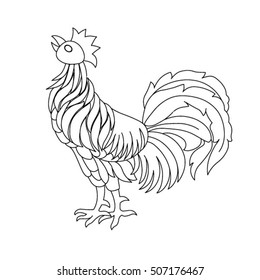 rooster black and white pattern