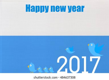 Rooster Blue Bird New Year's card background