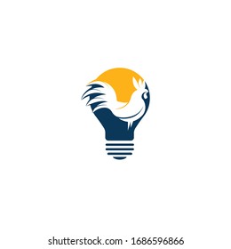 Rooster bulb shape concept logo design.