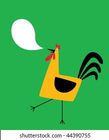 rooster card greeting