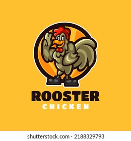 Rooster Cartoon Character Mascot Logo Template