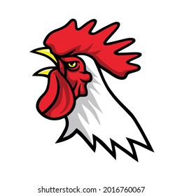 Rooster Cartoon Fighting Logo Sports Mascot Premium Design Vector Illustration