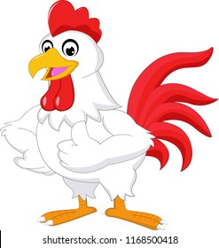 Rooster cartoon giving thumb up