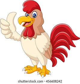 Rooster cartoon giving thumb up