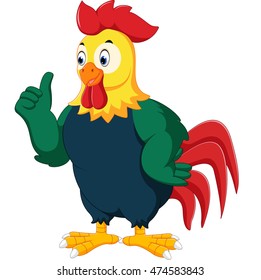 Rooster cartoon giving thumb up