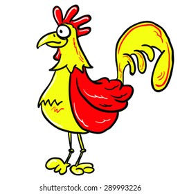 ilustración de la caricatura de un gallo