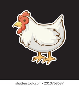 Rooster cartoon isolated on white background.