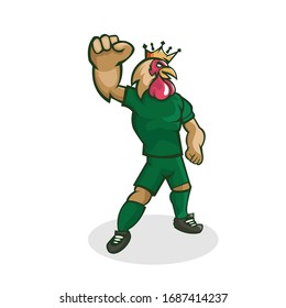 Rooster cartoon mascot design with modern illustration concept style for sport team