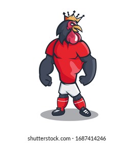 Rooster cartoon mascot design with modern illustration concept style for sport team