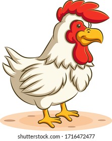 Rooster cartoon vector art and illustration
