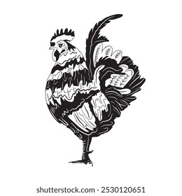 Icono de personaje de gallo Ilustración vectorial