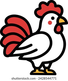 Rooster chicken cartoon design illustration