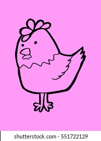 Rooster. Chicken Chinese zodiac  Design for t-shirt print, greeting card, calendar.