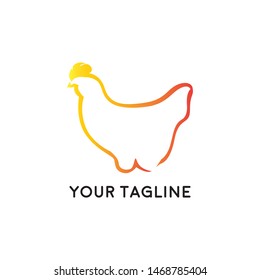 Rooster, chicken, cock. Abstract vector illustration, logo, icon.