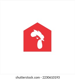 Hähnchen, Hähnchen, Schwanz. Abstrakte Vektorgrafik, Logo, Symbolvorlage. 