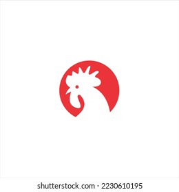 Rooster, chicken, cock. Abstract vector illustration, logo, icon template. 