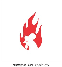 Rooster, chicken, cock. Abstract vector illustration, logo, icon template. 