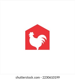 Rooster, chicken, cock. Abstract vector illustration, logo, icon template. 