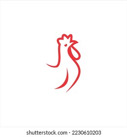 Rooster, chicken, cock. Abstract vector illustration, logo, icon template. 