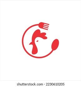 Rooster, chicken, cock. Abstract vector illustration, logo, icon template. 