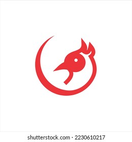 Rooster, chicken, cock. Abstract vector illustration, logo, icon template. 