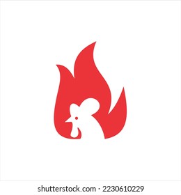 Rooster, chicken, cock. Abstract vector illustration, logo, icon template. 