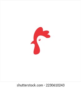 Rooster, chicken, cock. Abstract vector illustration, logo, icon template. 