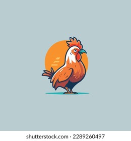 Rooster, chicken, cock. Abstract vector illustration, logo, icon.