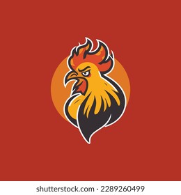 Rooster, chicken, cock. Abstract vector illustration, logo, icon.