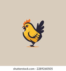 Rooster, chicken, cock. Abstract vector illustration, logo, icon.