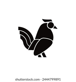 Rooster, chicken, cock. Abstract vector illustration, logo, icon.