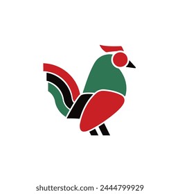 Rooster, chicken, cock. Abstract vector illustration, logo, icon.