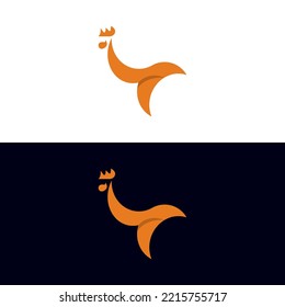 Rooster chicken creative elegant modern logo design vector illustration