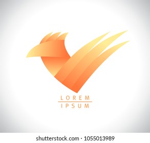 Emblema de gallo o de pollo, logotipo vectorial para la producción avícola. Emblema de la granja