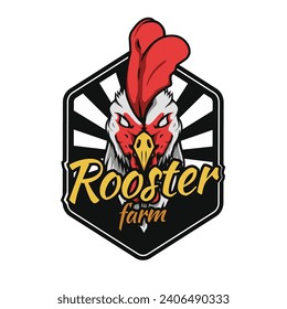 Rooster chicken farm logo template
