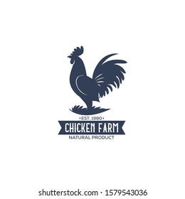 rooster chicken farm vintage logo