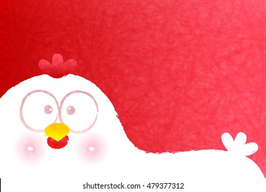 Rooster chicken greeting card background