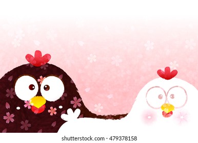 Rooster chicken greeting card background